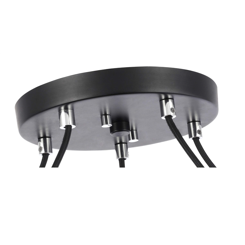 Woodbridge Lighting Chelsea 5Lt Square Glass Chandelier in Chrome/Bronze/Opal