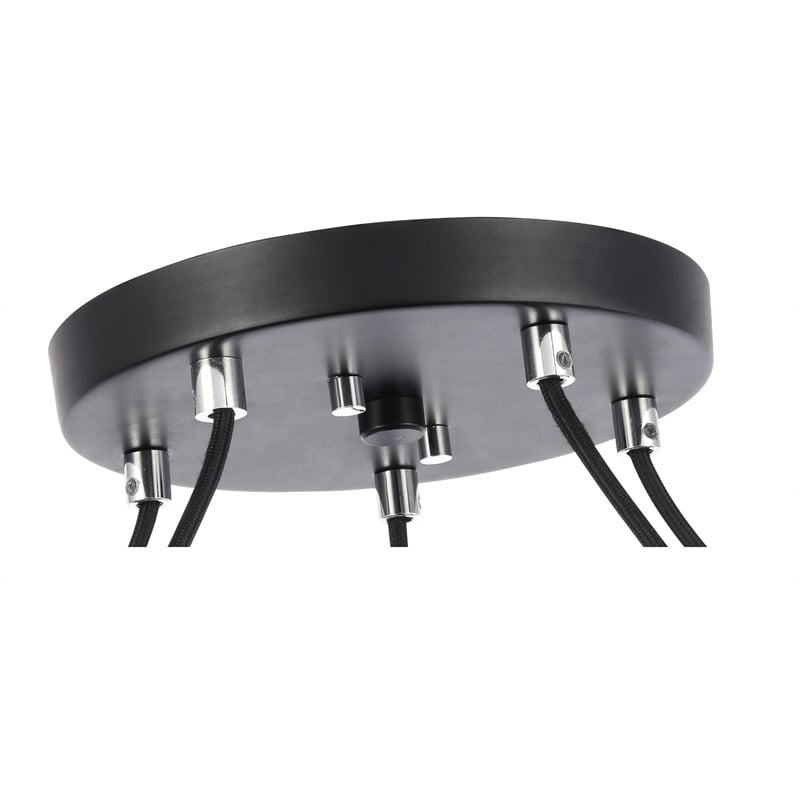 Woodbridge Lighting Chelsea 5Lt Cylinder Glass Chandelier in Chrome/Bronze/Sand