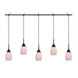 Woodbridge Lighting Venezia 5-Light Glass Linear Pendant in Bronze/Opal