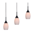 Woodbridge Lighting Venezia 5-Light Glass Linear Pendant in Bronze/Opal