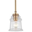 Woodbridge Lighting Elliot 1-Light Glass Mini-Pendant in Brass