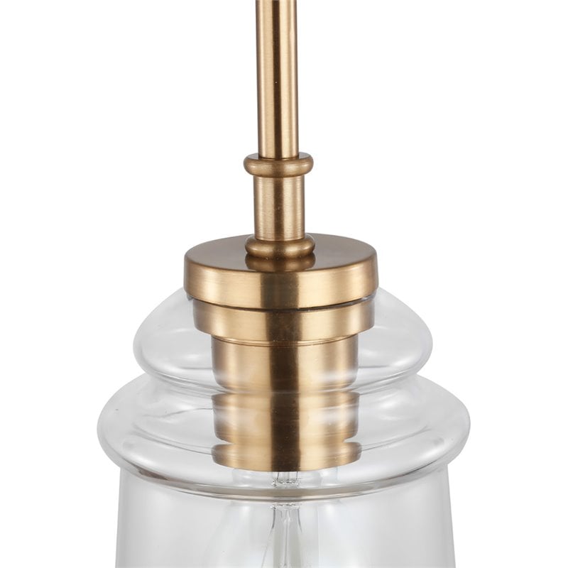 Woodbridge Lighting Elliot 1-Light Glass Mini-Pendant in Brass