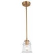 Woodbridge Lighting Elliot 1-Light Glass Mini-Pendant in Brass