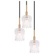 Woodbridge Lighting Candice 3-Light Glass Cluster Pendant in Swizzle/Brass