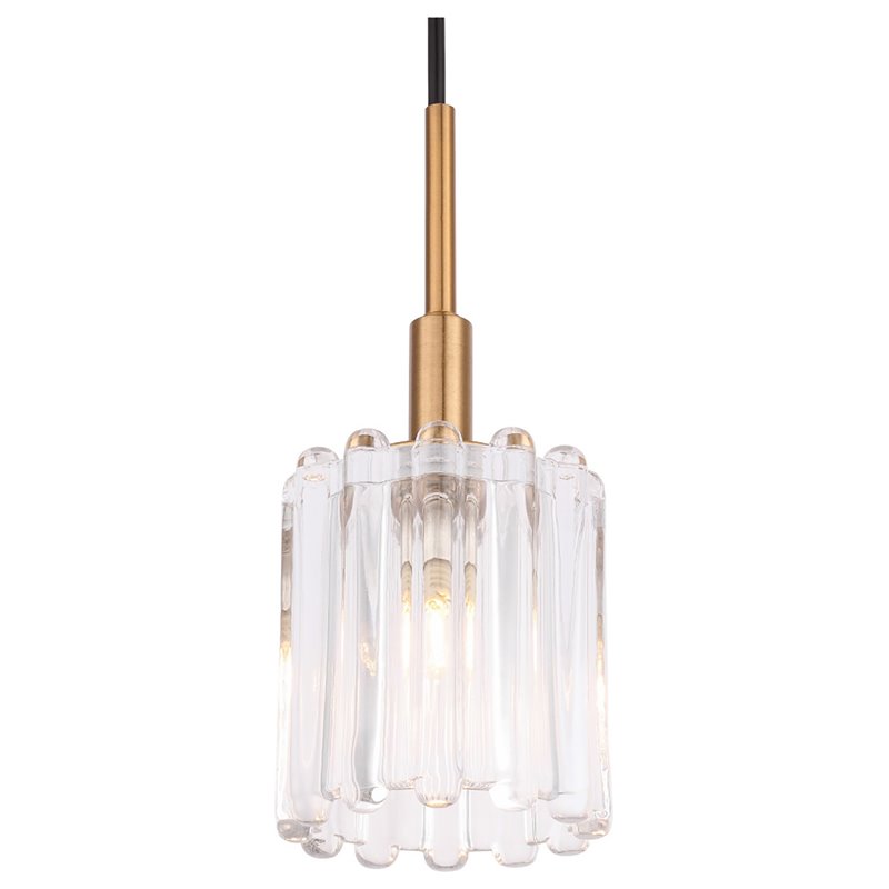 Woodbridge Lighting Candice 3-Light Glass Cluster Pendant in Swizzle/Brass