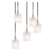 Woodbridge Lighting Candice 5-Light Glass Cluster Pendant in Swizzle/Brass
