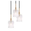 Woodbridge Lighting Candice 5-Light Glass Cluster Pendant in Swizzle/Brass