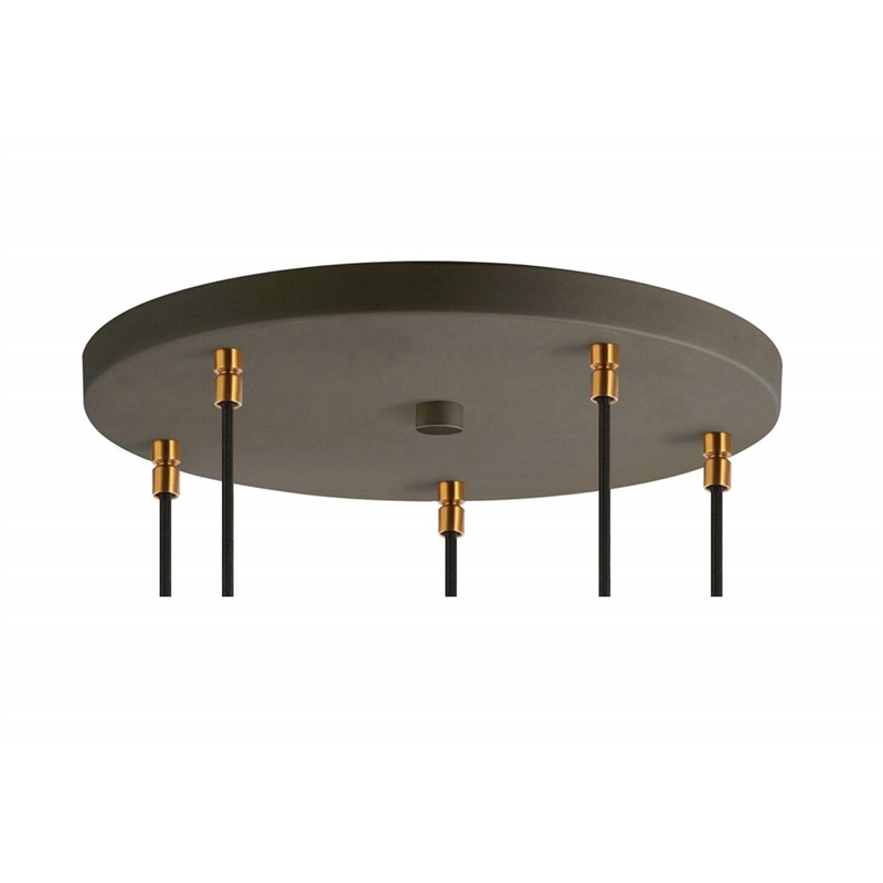 Woodbridge Lighting Candice 5-Light Glass Cluster Pendant in Swizzle/Brass