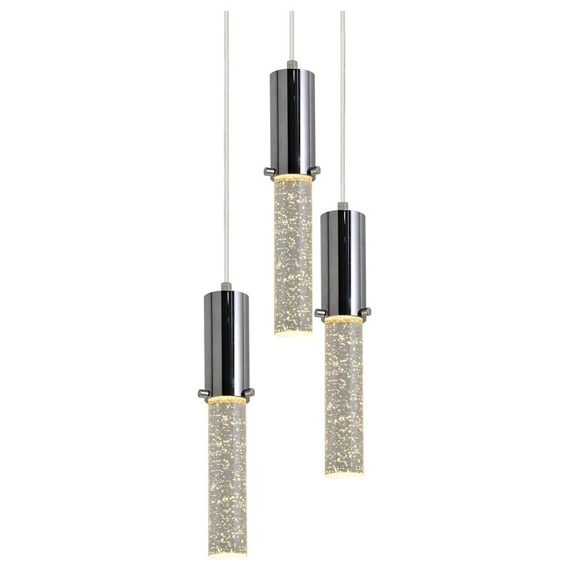 Woodbridge Lighting Pixie 5-Light Steel and Glass LED Pendant in Chrome