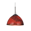 Woodbridge Lighting Alexis 5-Light Glass Linear Pendant in Nickel/Mosaic Red
