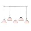 Woodbridge Lighting Alexis 5-Light Glass Linear Pendant in Nickel/Opal