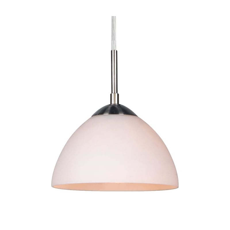 Woodbridge Lighting Alexis 5-Light Glass Linear Pendant in Nickel/Opal