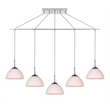 Woodbridge Lighting Alexis 5-Light Glass Linear Pendant in Nickel/Opal