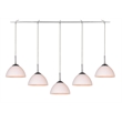 Woodbridge Lighting Alexis 5-Light Glass Linear Pendant in Nickel/Opal