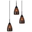 Woodbridge Lighting Venezia 3-Light Glass Cluster Pendant in Bronze/Mirror