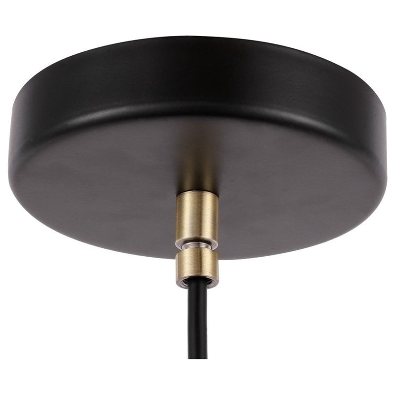 Woodbridge Lighting Lanning 1-Light Metal Mini-Pendant in Antique Brass/Black
