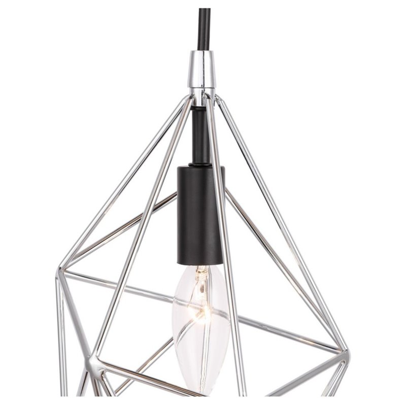 Woodbridge Lighting Lanning 1-Light Metal Mini-Pendant in Chrome/Black