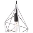 Woodbridge Lighting Lanning 1-Light Metal Mini-Pendant in Chrome/Black