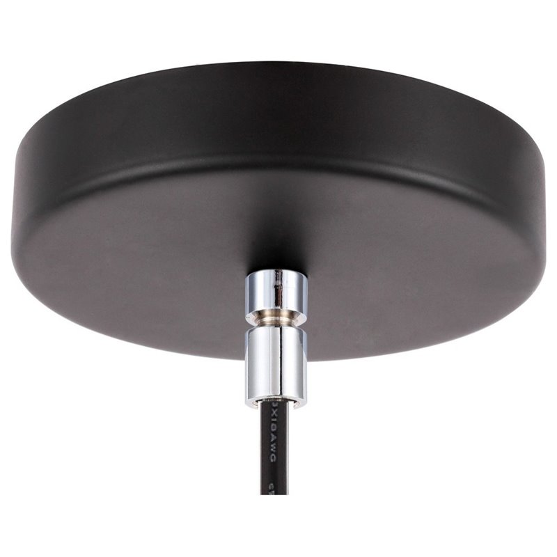 Woodbridge Lighting Lanning 1-Light Metal Mini-Pendant in Chrome/Black