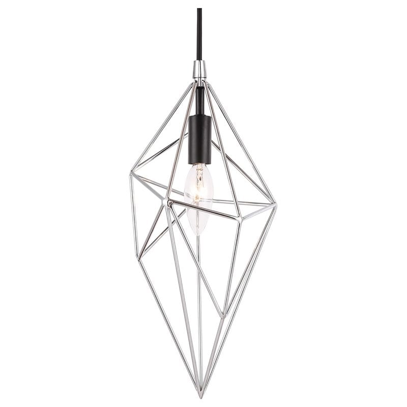 Woodbridge Lighting Lanning 1-Light Metal Mini-Pendant in Nickel/Black