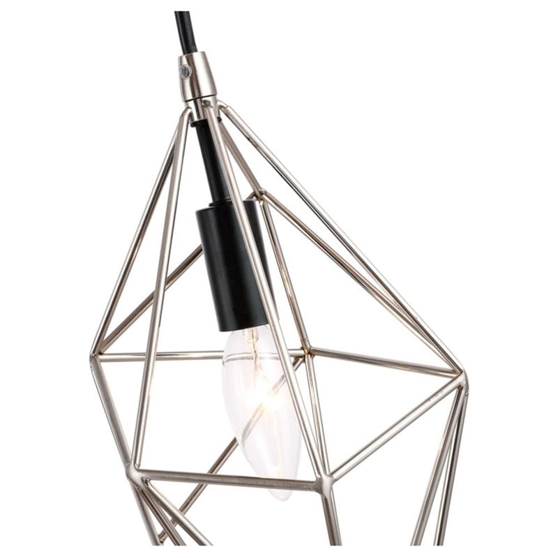 Woodbridge Lighting Lanning 1-Light Metal Mini-Pendant in Nickel/Black
