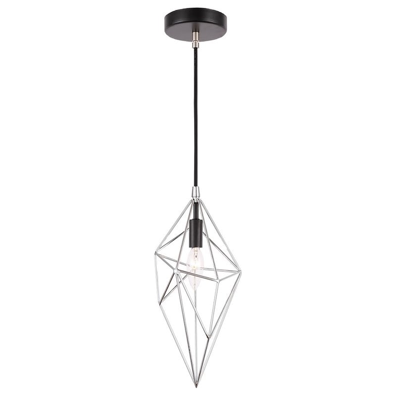 Woodbridge Lighting Lanning 1-Light Metal Mini-Pendant in Nickel/Black