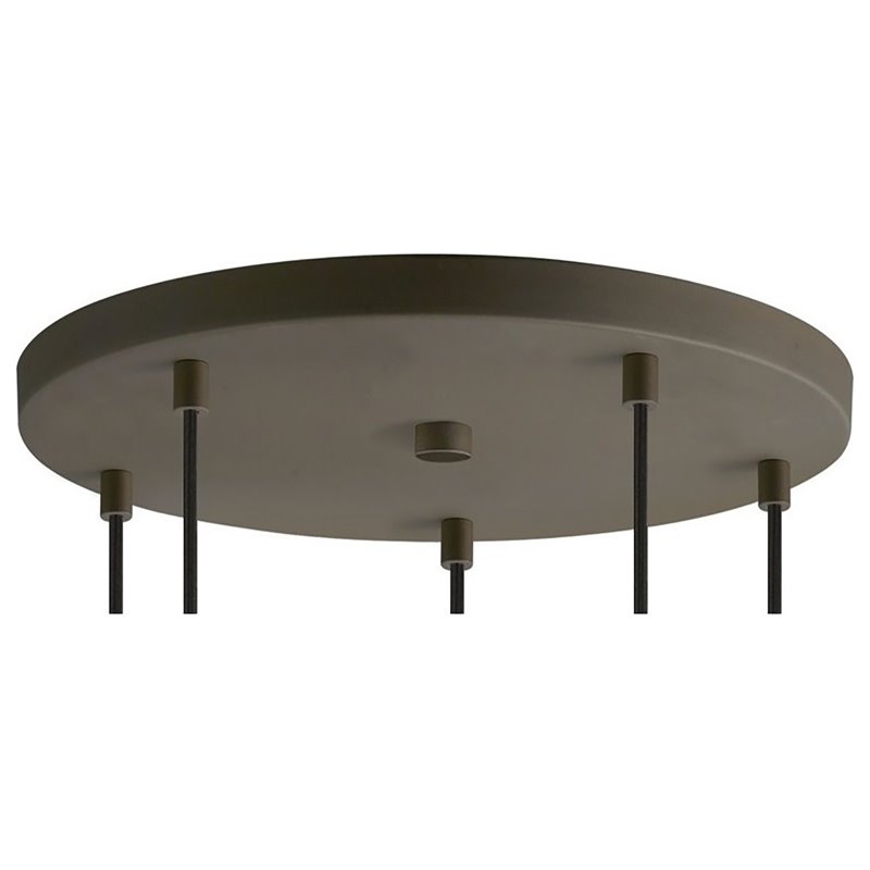 Woodbridge Lighting Regent Park 5Lt Glass Pendant in Brass/Bronze/Swizzle