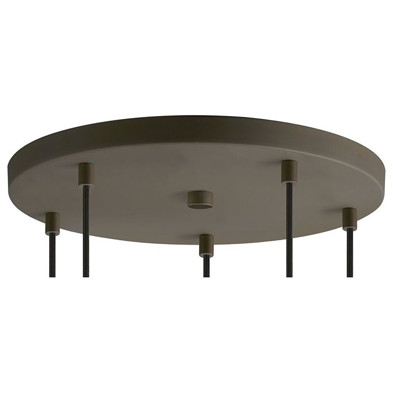 Woodbridge Lighting Regent Park 5Lt Glass Pendant in Chrome/Bronze/Swizzle