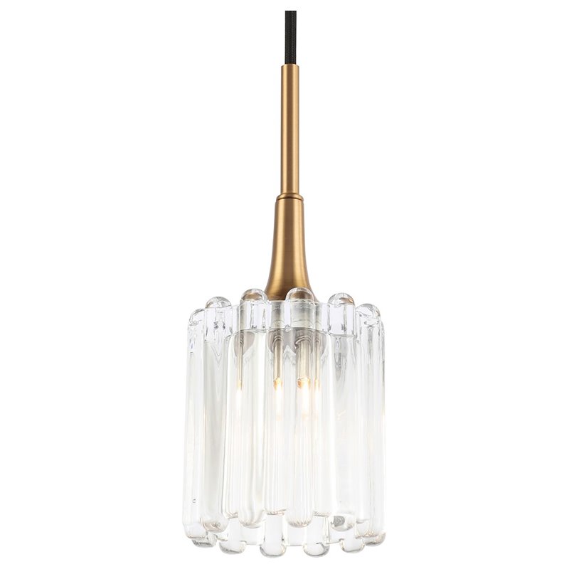 Woodbridge Lighting Regent Park 1Lt Glass Halogen G9 Pendant in Brass/Bronze