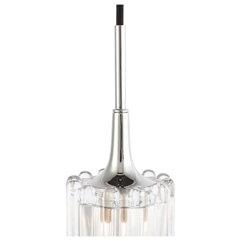 Woodbridge Lighting Regent Park 1Lt Glass Halogen Pendant in Chrome/Bronze