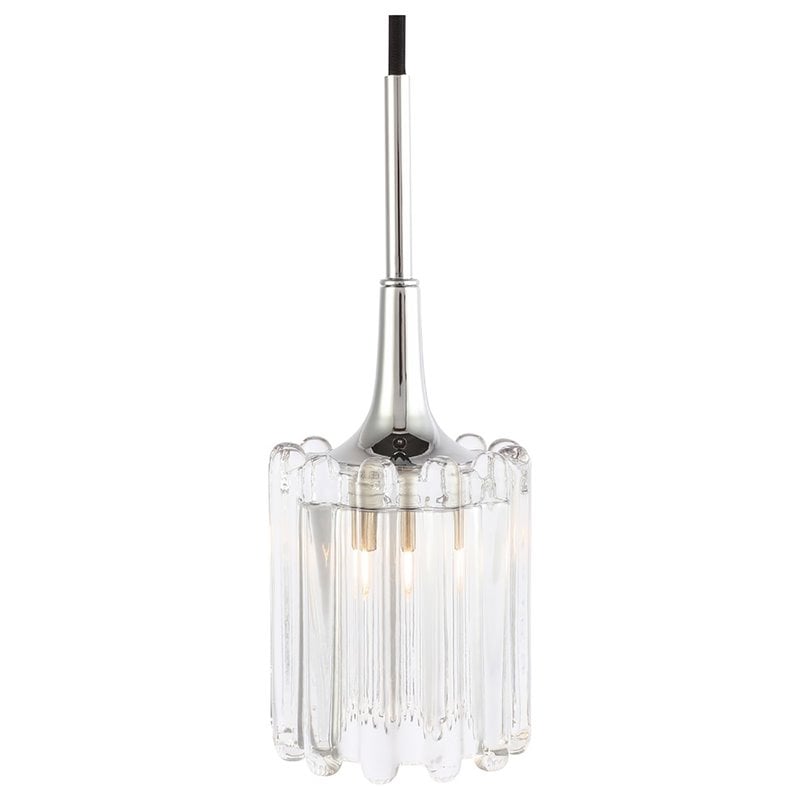 Woodbridge Lighting Regent Park 1Lt Glass Halogen Pendant in Chrome/Bronze