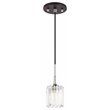 Woodbridge Lighting Regent Park 1Lt Glass Halogen Pendant in Chrome/Bronze