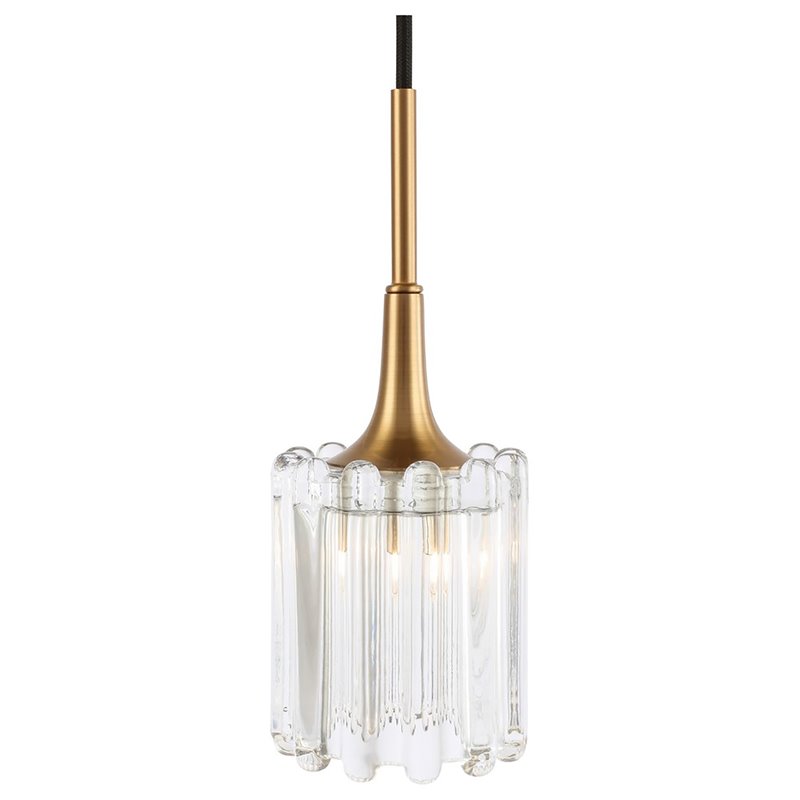 Woodbridge Lighting Regent Park 3Lt Glass Pendant in Brass/Bronze/Swizzle