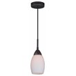Woodbridge Lighting Olivia 1-Light Glass Mini-Pendant in Bronze/Opal