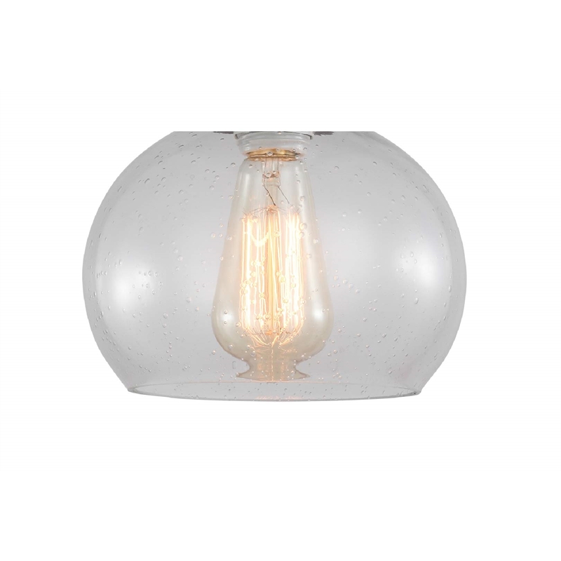 Woodbridge Lighting Austin 1-Light Glass Semi-Flush Mount in Chrome/Clear Seedy