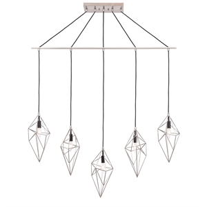 Woodbridge Lighting Lanning 5-Light Metal Linear Pendant in Nickel