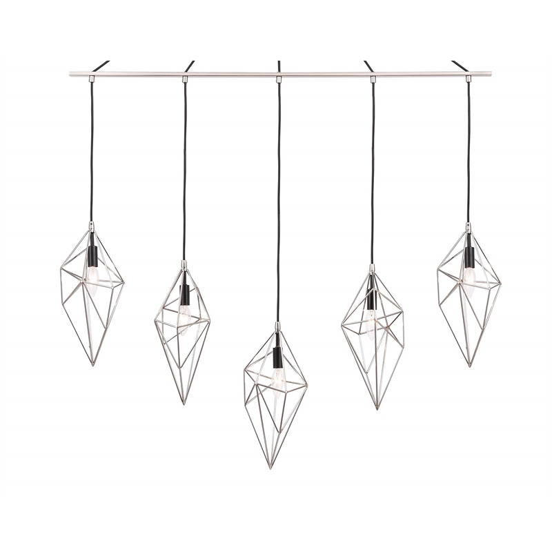 Woodbridge Lighting Lanning 5-Light Metal Linear Pendant in Nickel