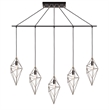 Woodbridge Lighting Lanning 5-Light Metal Linear Pendant in Antique Brass/Bronze