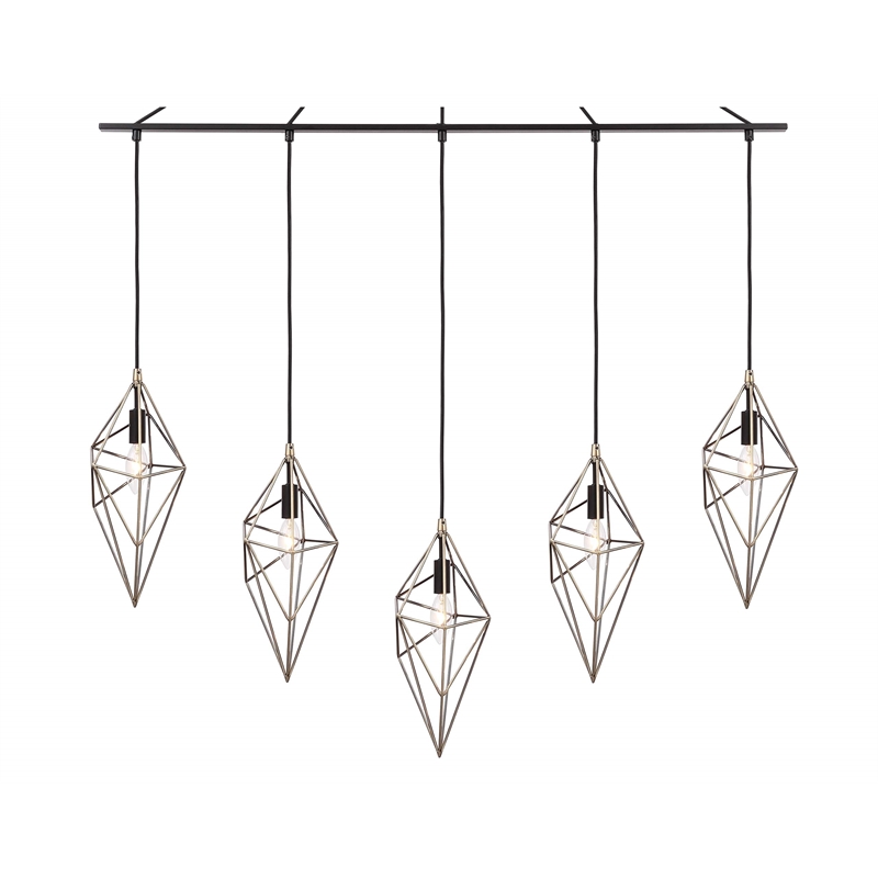 Woodbridge Lighting Lanning 5-Light Metal Linear Pendant in Antique Brass/Bronze