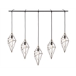 Woodbridge Lighting Lanning 5-Light Metal Linear Pendant in Antique Brass/Bronze