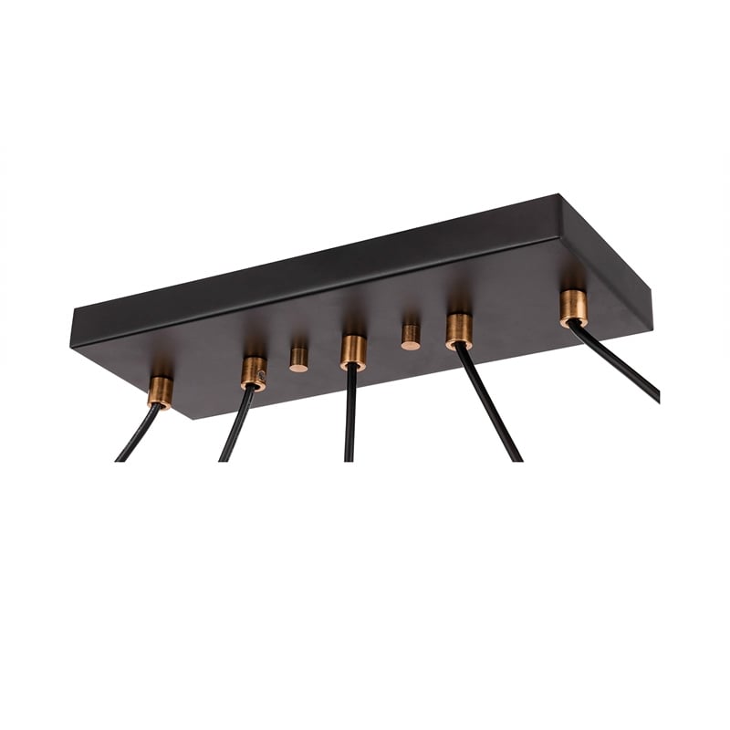 Woodbridge Lighting Lanning 5-Light Metal Linear Pendant in Antique Brass/Bronze