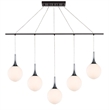 Woodbridge Lighting Alicia 5-Light Glass Linear Pendant in Chrome/Bronze/Opal