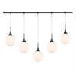 Woodbridge Lighting Alicia 5-Light Glass Linear Pendant in Chrome/Bronze/Opal