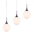 Woodbridge Lighting Alicia 5-Light Glass Linear Pendant in Chrome/Bronze/Opal