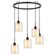 Woodbridge Lighting Alaina 5-Light Glass Chandelier in Bronze/Off White