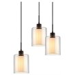 Woodbridge Lighting Alaina 5-Light Glass Chandelier in Bronze/Off White
