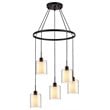 Woodbridge Lighting Alaina 5-Light Glass Chandelier in Bronze/Off White