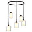 Woodbridge Lighting Alaina 5-Light Glass Chandelier in Bronze/Opal