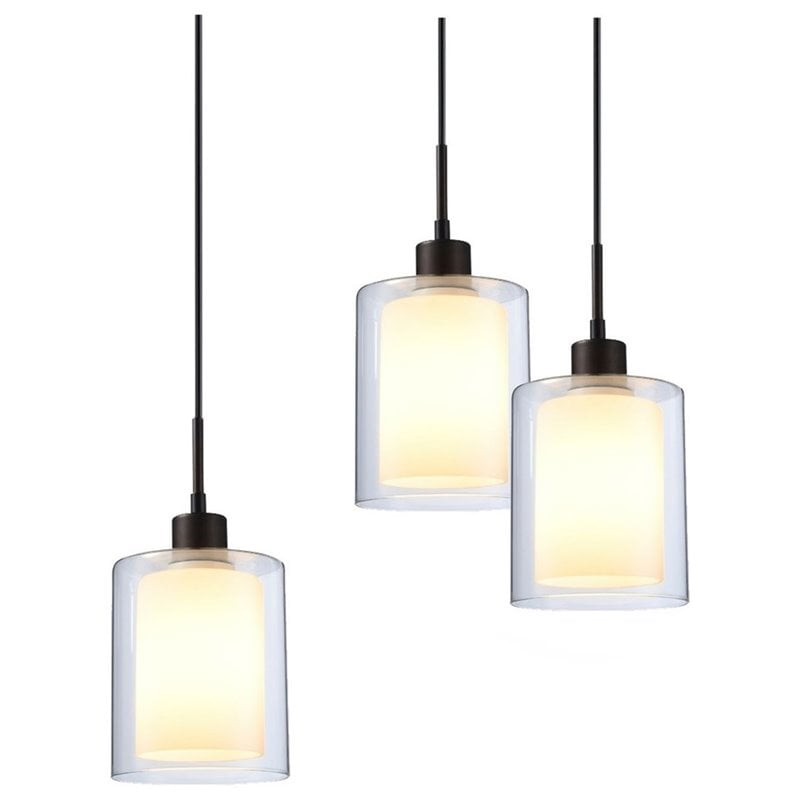 Woodbridge Lighting Alaina 5-Light Glass Chandelier in Bronze/Opal