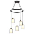 Woodbridge Lighting Alaina 5-Light Glass Chandelier in Bronze/Opal